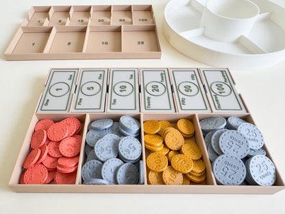 Play Money Set for Kids, Learn, Save, and Play! (3D-Printed)