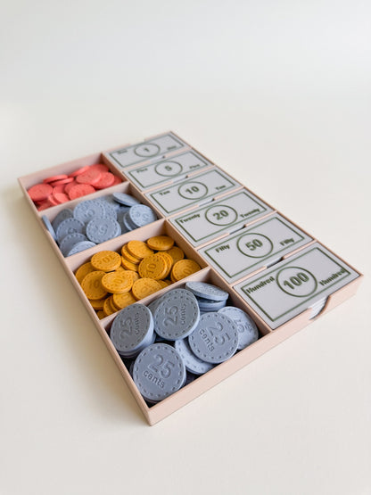 Play Money Set for Kids, Learn, Save, and Play! (3D-Printed)