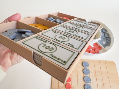 Play Money Set for Kids, Learn, Save, and Play! (3D-Printed)
