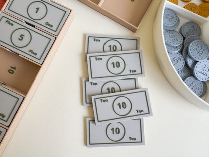 Play Money Set for Kids, Learn, Save, and Play! (3D-Printed)