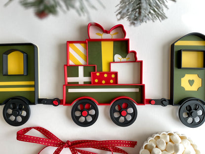 Train Bio Sensory Tray with movable wheels