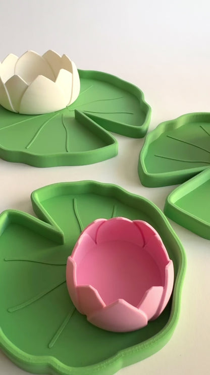 Lily Pad Tray and Lotus Bowl Set by WooBeWee