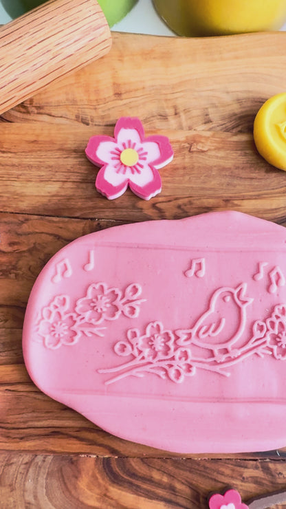 Spring and Easter-themed Playdough Roller and Stamps - A Twist on Classic Dough Play - by inniko