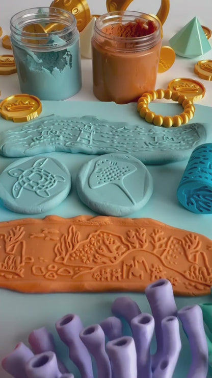Ocean Adventure 3-in-1 Combo, Playdough Rollers and Stamp by inniko
