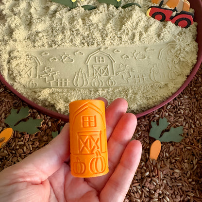 Pumpkin Patch-themed Playdough Rollers by inniko