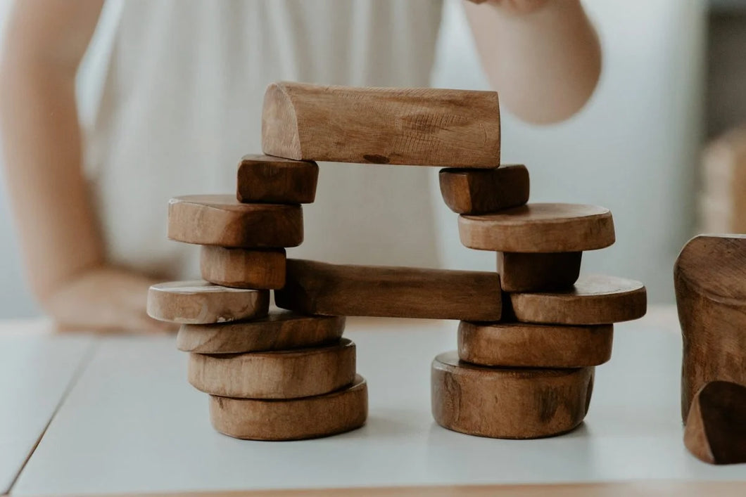 Natural Stacking Blocks (20 pieces) by QToys