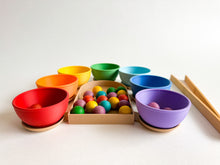 Load image into Gallery viewer, Rainbow Treasures: Sensory Cups &amp; Storage Tray
