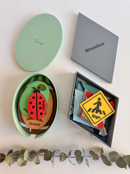 New Shape Boxes, Oval and Rhombus, Basic Shapes Learning Collection by WooBeWee™