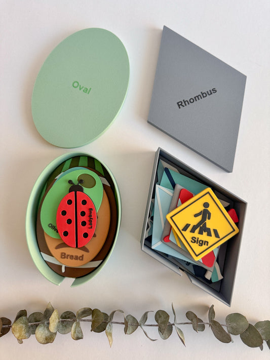 New Shape Boxes, Oval and Rhombus, Basic Shapes Learning Collection by WooBeWee™