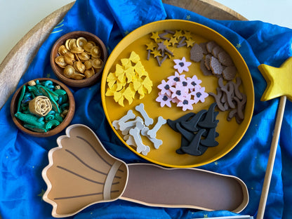 Broom Bio Sensory Play Tray with Loose Parts