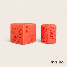 Load image into Gallery viewer, Safari-Themed 2-in-1 Cube with Roller – A Twist on Classic Dough Play - by inniko

