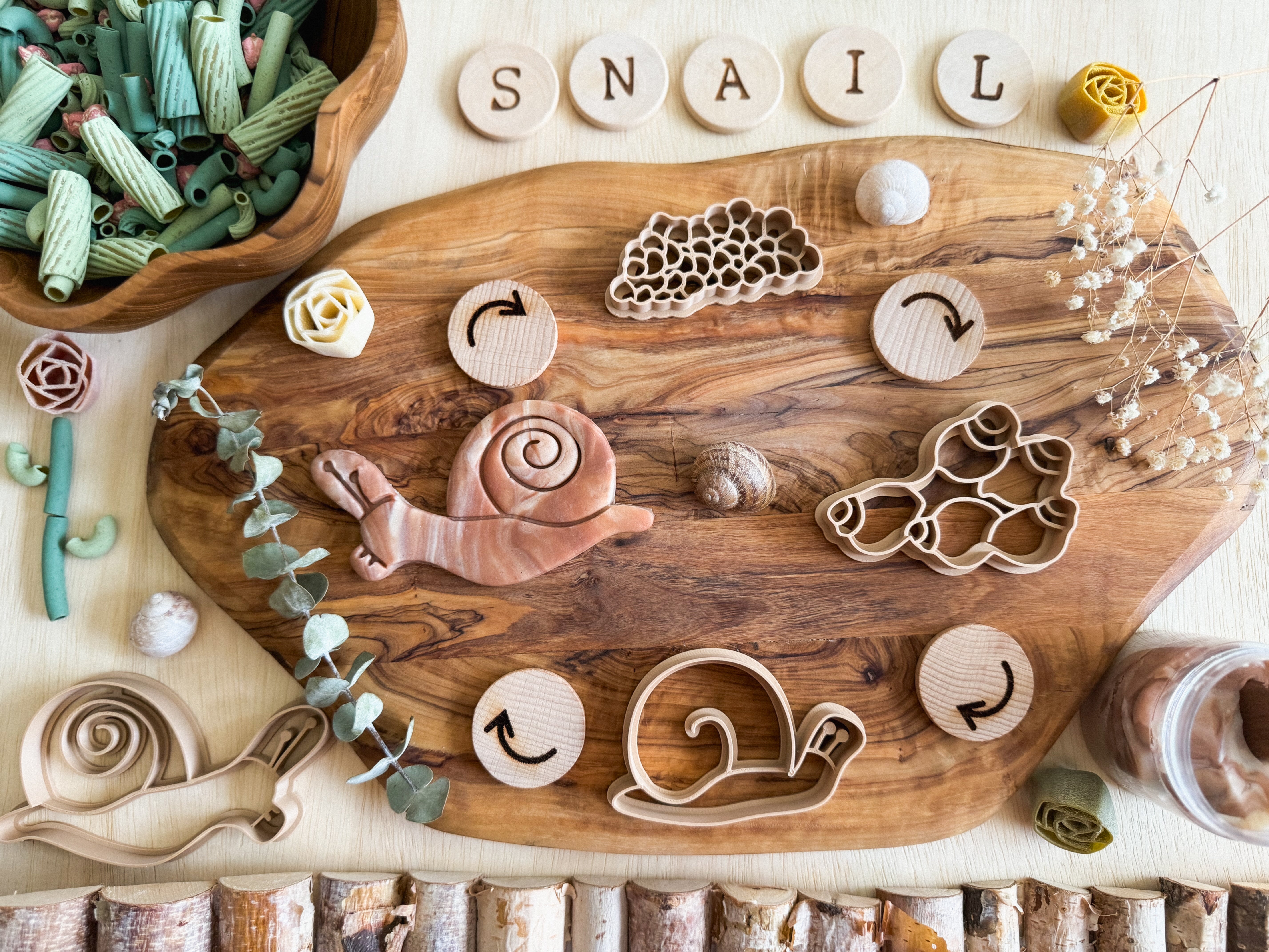 Snail Life Cycle Bio Dough Cutter set of 4 – NatureBasedToys