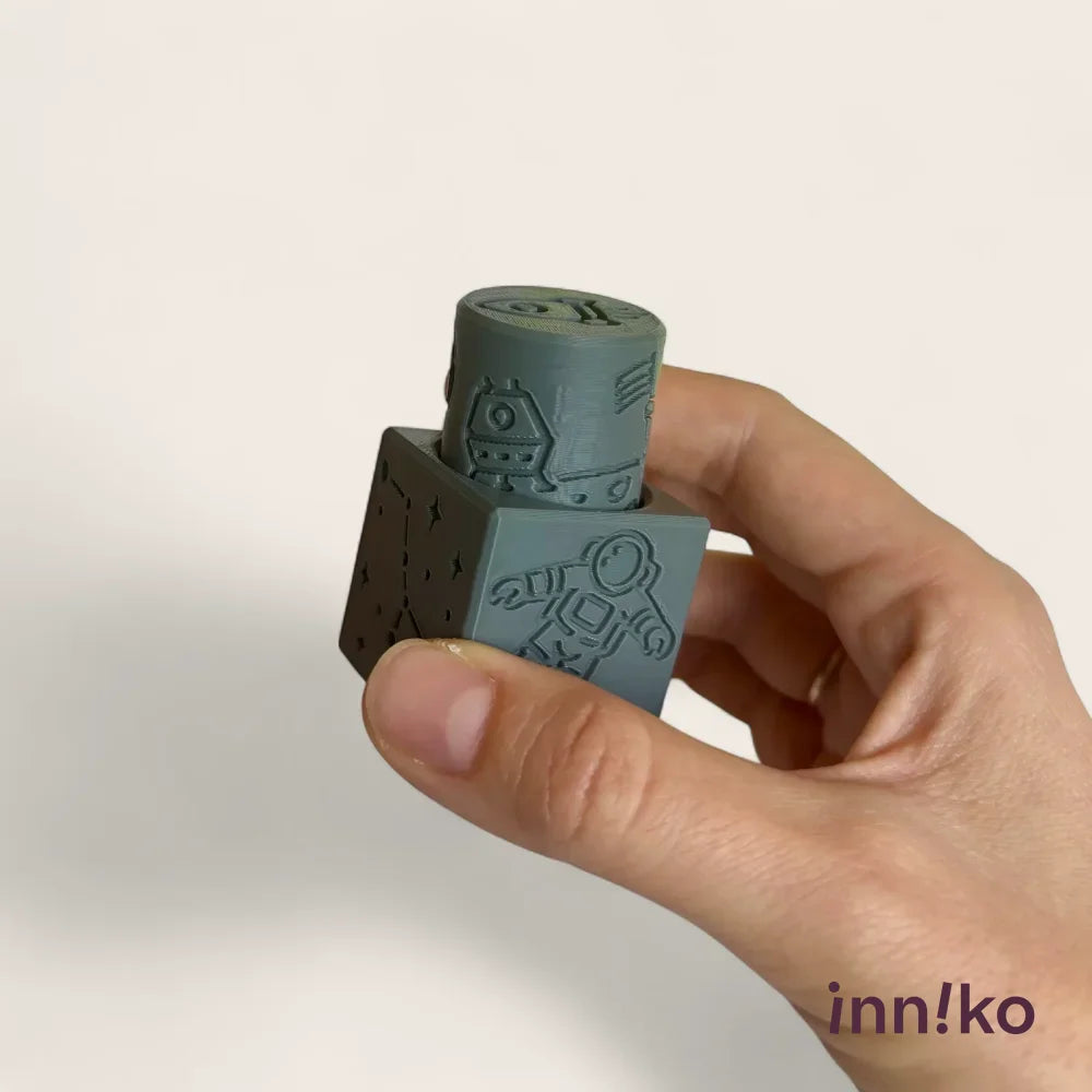 Space-Themed 2-in-1 Cube with Roller – A Twist on Classic Dough Play - by inniko