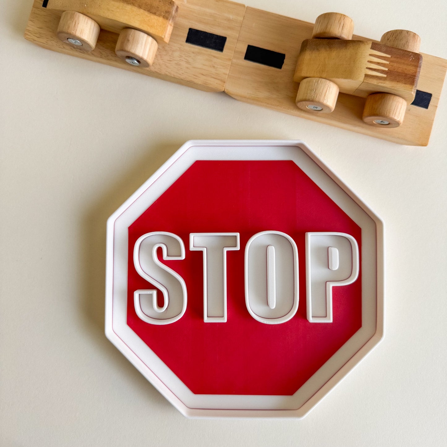 Stop Sign Bio Sensory Play Tray