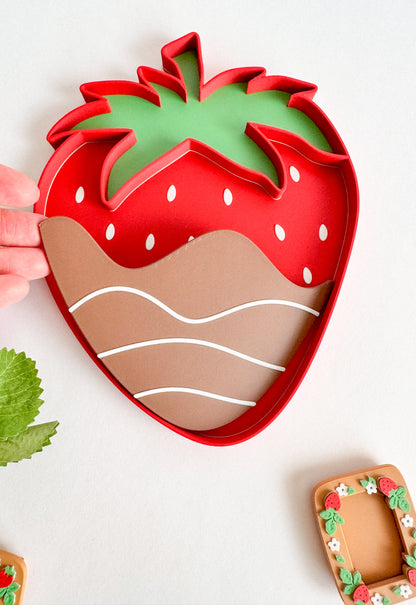 Strawberry Sensory Tray with Chocolate Dip Insert by WooBeWee