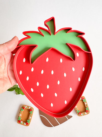 Strawberry Sensory Tray with Chocolate Dip Insert by WooBeWee