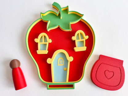 Strawberry Cottage Sensory Tray by WooBeWee