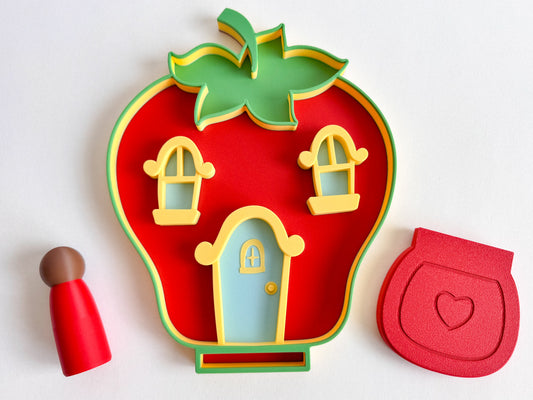 Strawberry Cottage Sensory Tray by WooBeWee