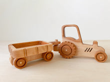 Load image into Gallery viewer, Nature Based Toys, Handmade, Daddy&#39;s Treasures, Wooden Tractor, Wooden Toy, Wooden toys, Wooden Tractor with trailer, Toy Tractor, Handmade, wooden gift, Natural wood toys, Wooden Tractor Toy with Trailer, Farm Vehicle Set, Toddler Push Toy, Montessori, Natural Toy Gift For Kid, Waldorf Toys, Baby Shower Birthday Gift

