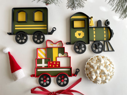 Train Bio Sensory Tray with movable wheels
