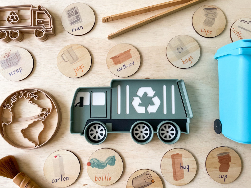 Trash Truck Bio Tray for Sensory Play
