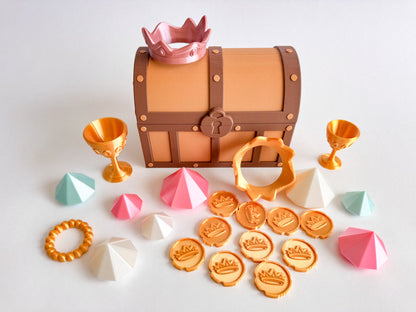 Treasure Chest Play Set Ready to 3D Print STL and 3MF Digital Download