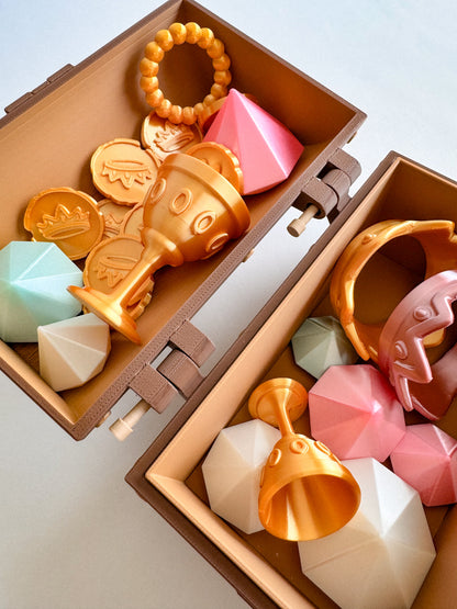 Treasure Chest Play Set Ready to 3D Print STL and 3MF Digital Download