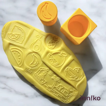 Tropical Fruits 2-in-1 Cube with Roller – A Twist on Classic Dough Play - by inniko