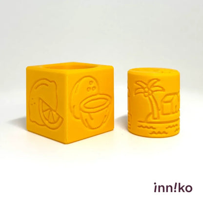 Tropical Fruits 2-in-1 Cube with Roller – A Twist on Classic Dough Play - by inniko