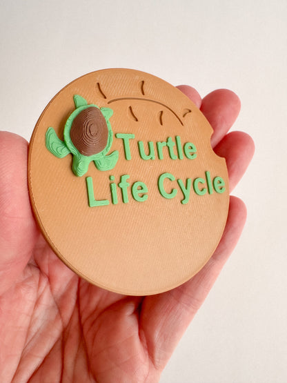 Turtle Life Cycle Double-Sided Stamp Set (Set of 4) Ready to 3D Print STL and 3MF Digital Download