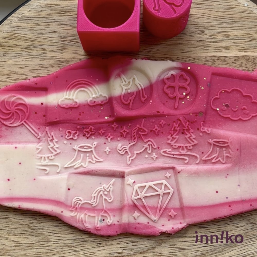 Unicorn-themed 2-in-1 Cube with Roller – A Twist on Classic Dough Play - by inniko