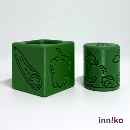 Vegetables-Themed 2-in-1 Cube with Roller – A Twist on Classic Dough Play - by inniko