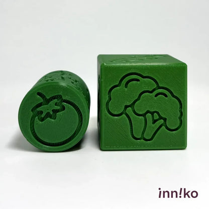 Vegetables-Themed 2-in-1 Cube with Roller – A Twist on Classic Dough Play - by inniko