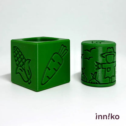 Vegetables-Themed 2-in-1 Cube with Roller – A Twist on Classic Dough Play - by inniko