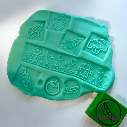 Vegetables-Themed 2-in-1 Cube with Roller – A Twist on Classic Dough Play - by inniko