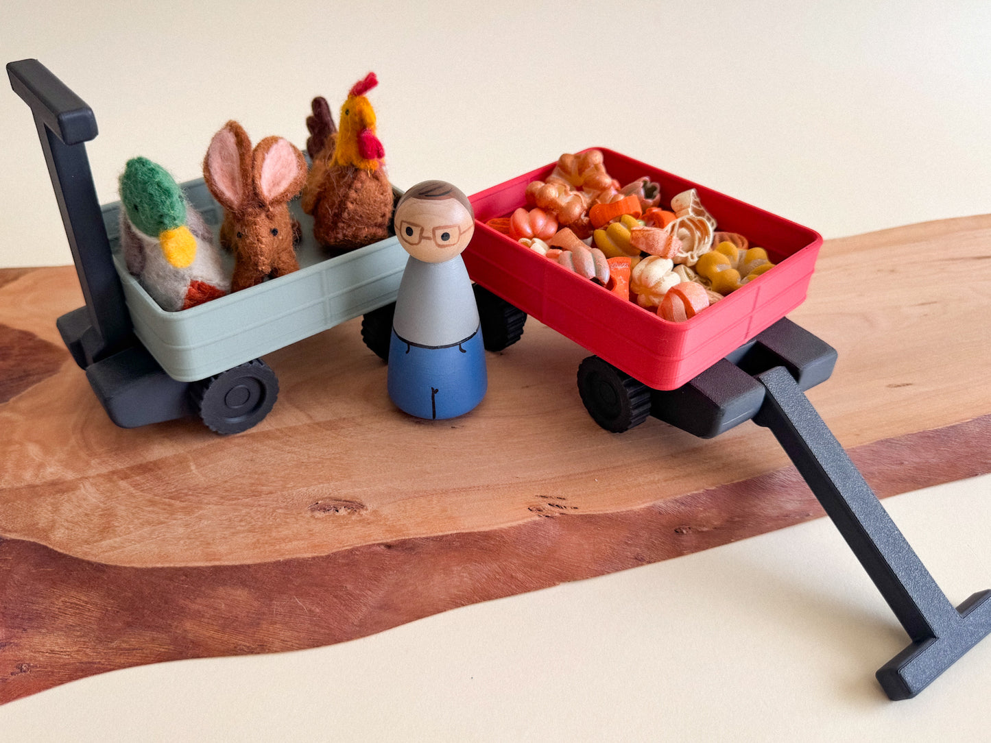 Play & Pull 3D-Printed Wagon – Sensory Play Accessory