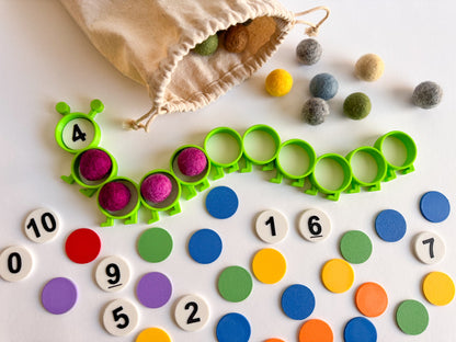 Wavy Caterpillar Counting and Pattern Tray by WooBeWee