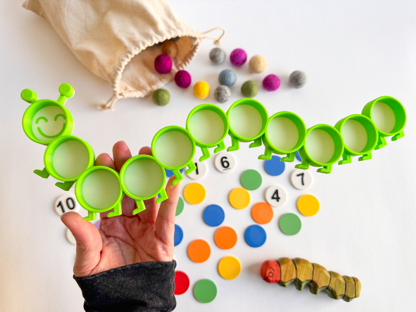 Wavy Caterpillar Counting and Pattern Tray by WooBeWee