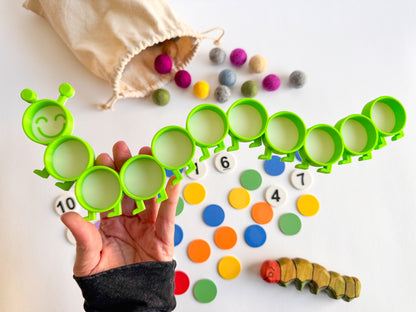 Wavy Caterpillar Counting and Pattern Tray by WooBeWee