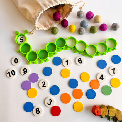 Wavy Caterpillar Counting and Pattern Tray by WooBeWee