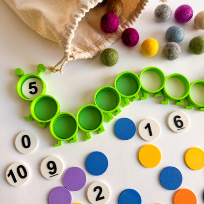 Wavy Caterpillar Counting and Pattern Tray by WooBeWee