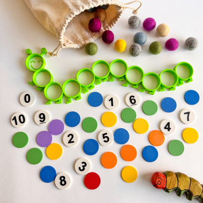 Wavy Caterpillar Counting and Pattern Tray by WooBeWee