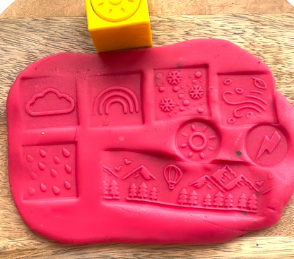 Weather-themed 2-in-1 Cube with Roller – A Twist on Classic Dough Play - by inniko