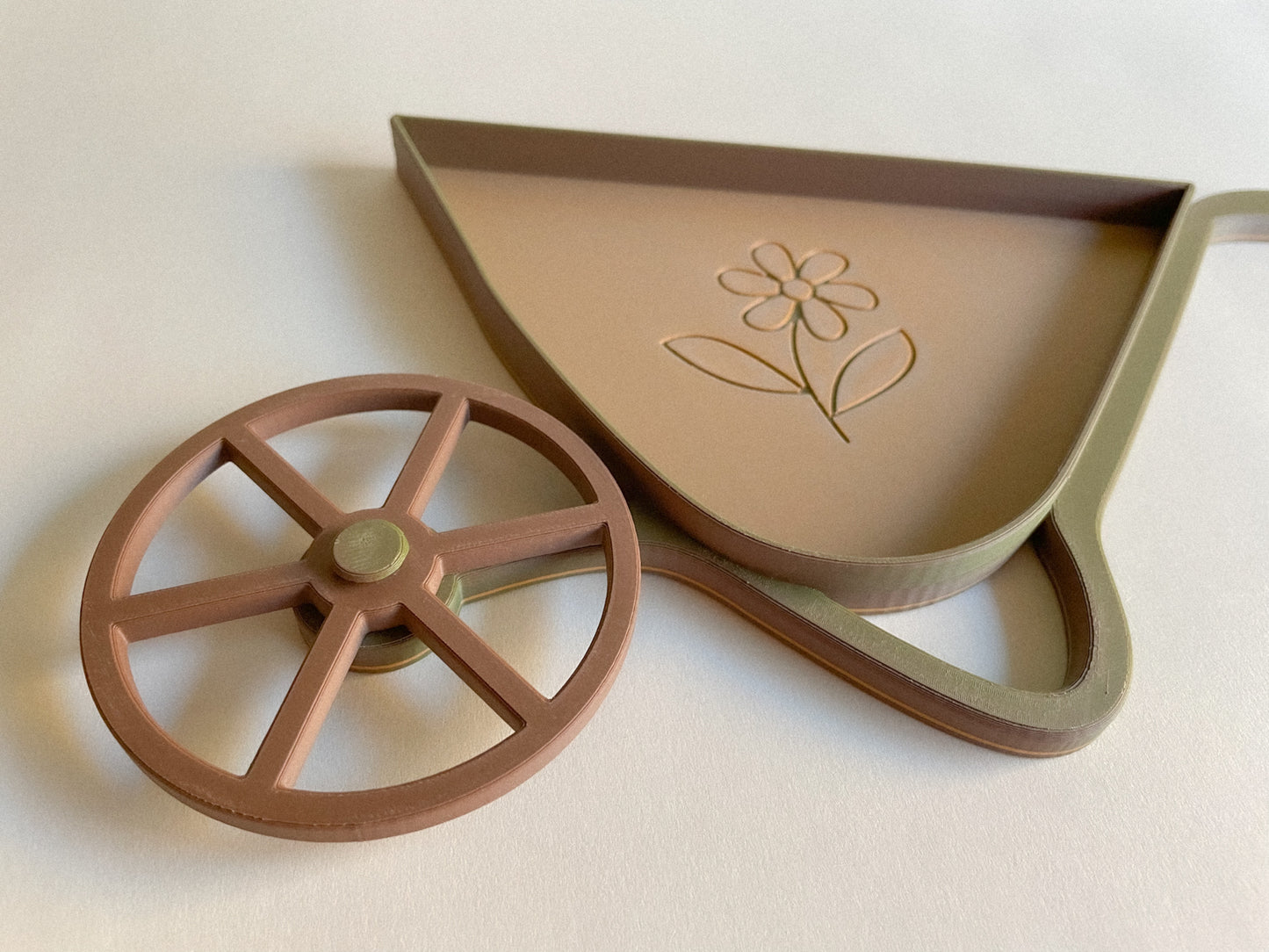 Wheelbarrow Bio Sensory Tray with movable wheel
