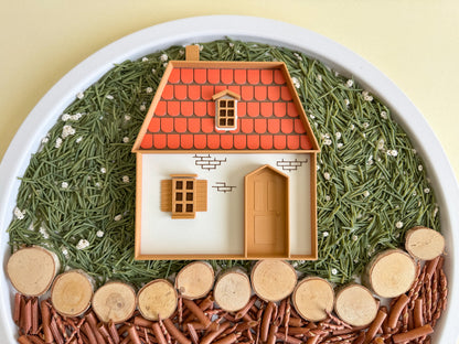 Whimsical Cottage Sensory Play Tray