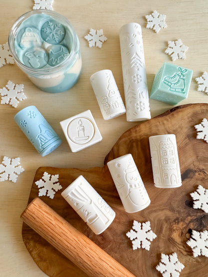 Winter and Christmas-themed Playdough Roller - A Twist on Classic Dough Play - by inniko