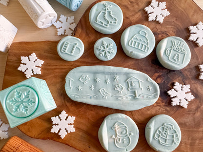 Winter and Christmas-themed Playdough Roller - A Twist on Classic Dough Play - by inniko