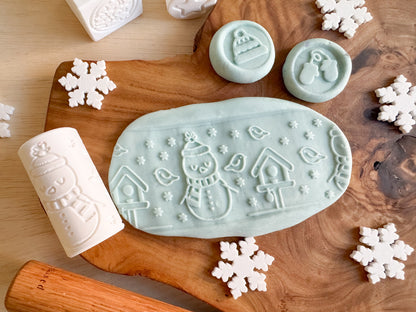 Winter and Christmas-themed Playdough Roller - A Twist on Classic Dough Play - by inniko