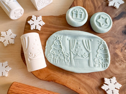 Winter and Christmas-themed Playdough Roller - A Twist on Classic Dough Play - by inniko