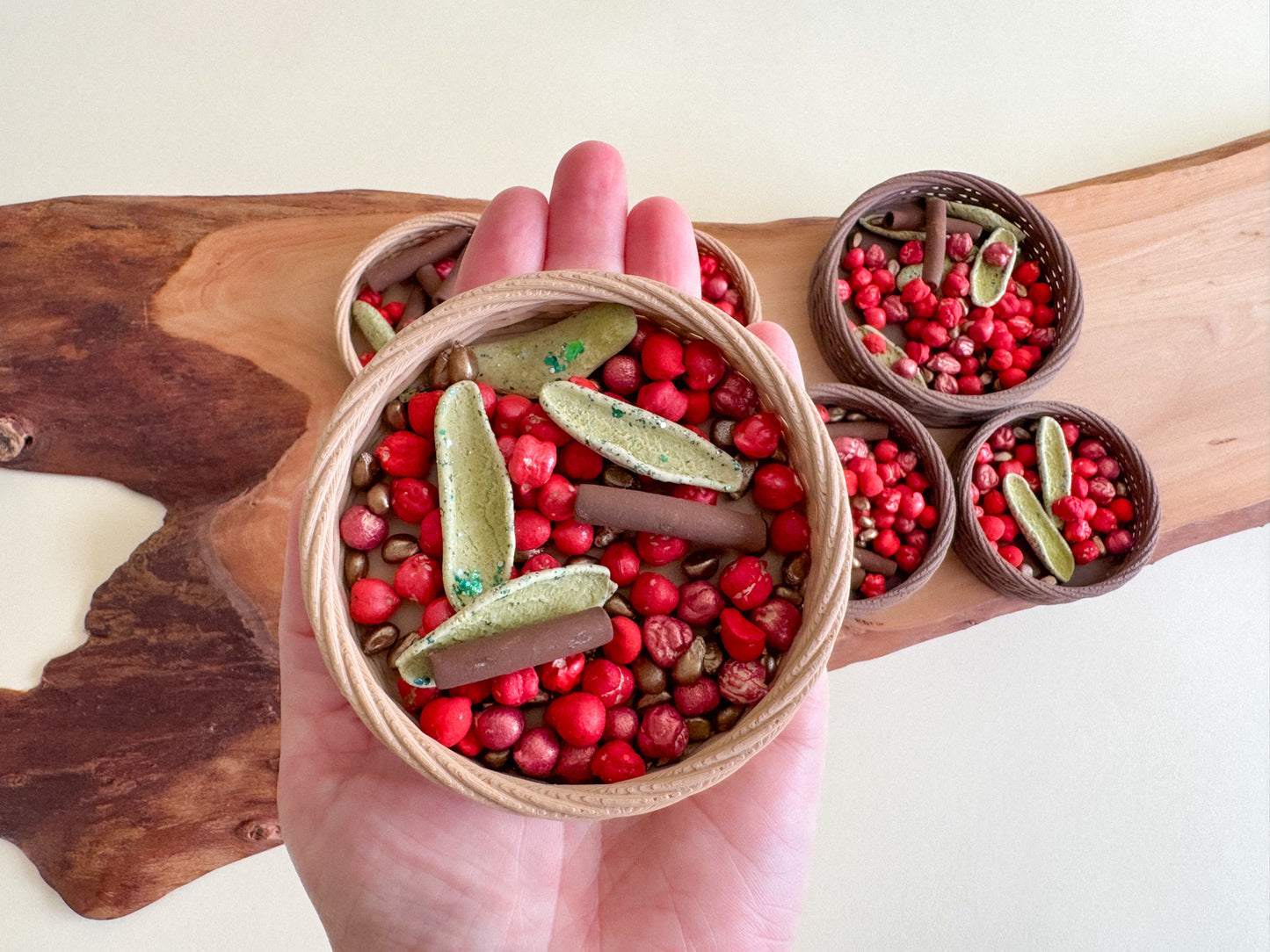 Mini 3D-Printed Woven Basket – Sensory Play Accessory